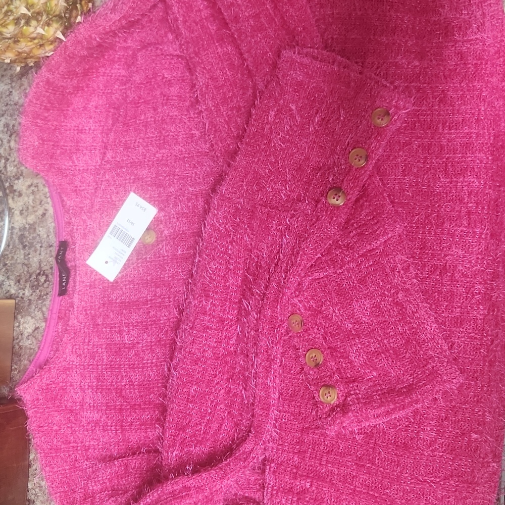 Pink sweater/shaggy Blouse size 10/12